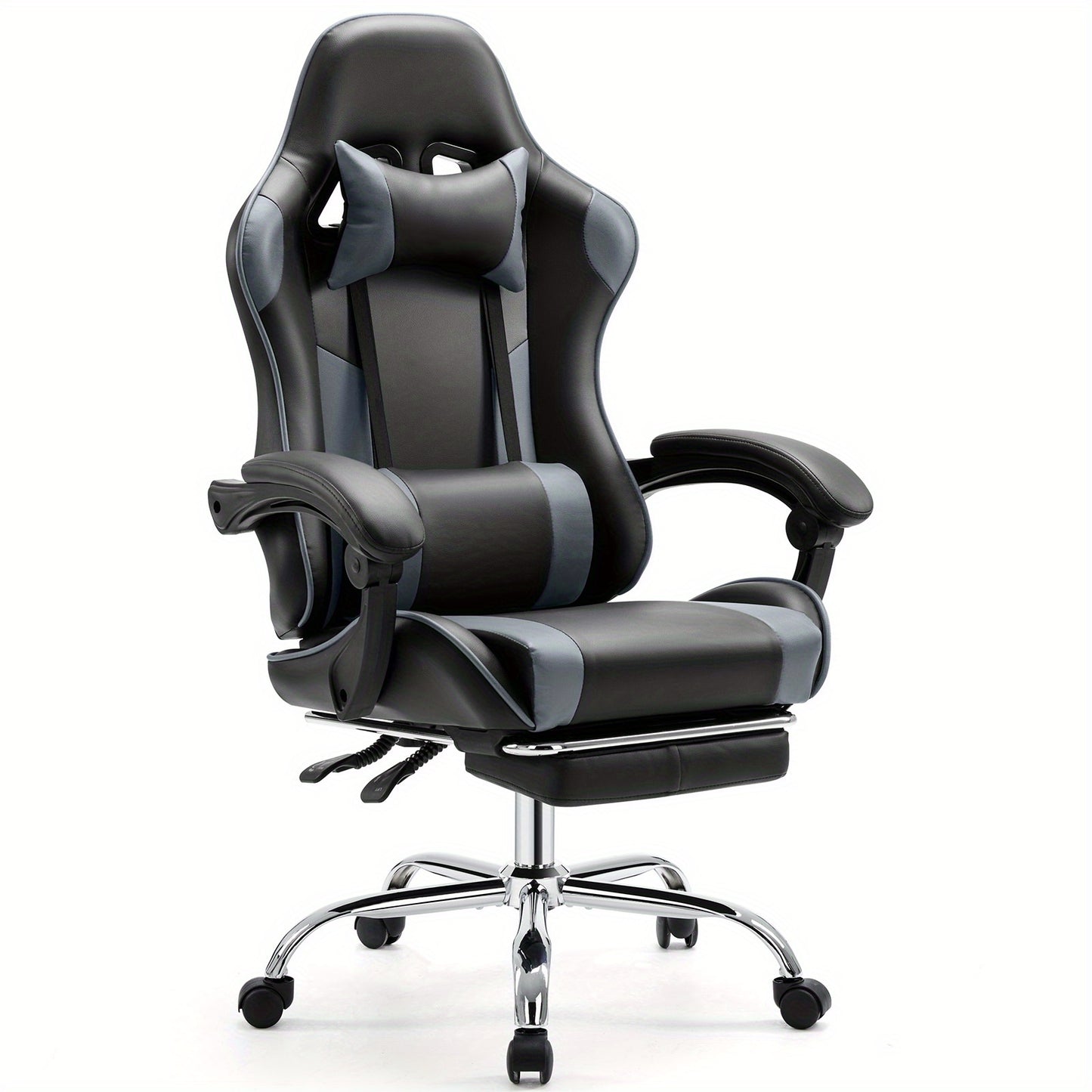 Ergonomic High-Back Computer Gaming Chair for Adults with Flip-Up Armrests and Wheeled Video Gamchair Office Seat