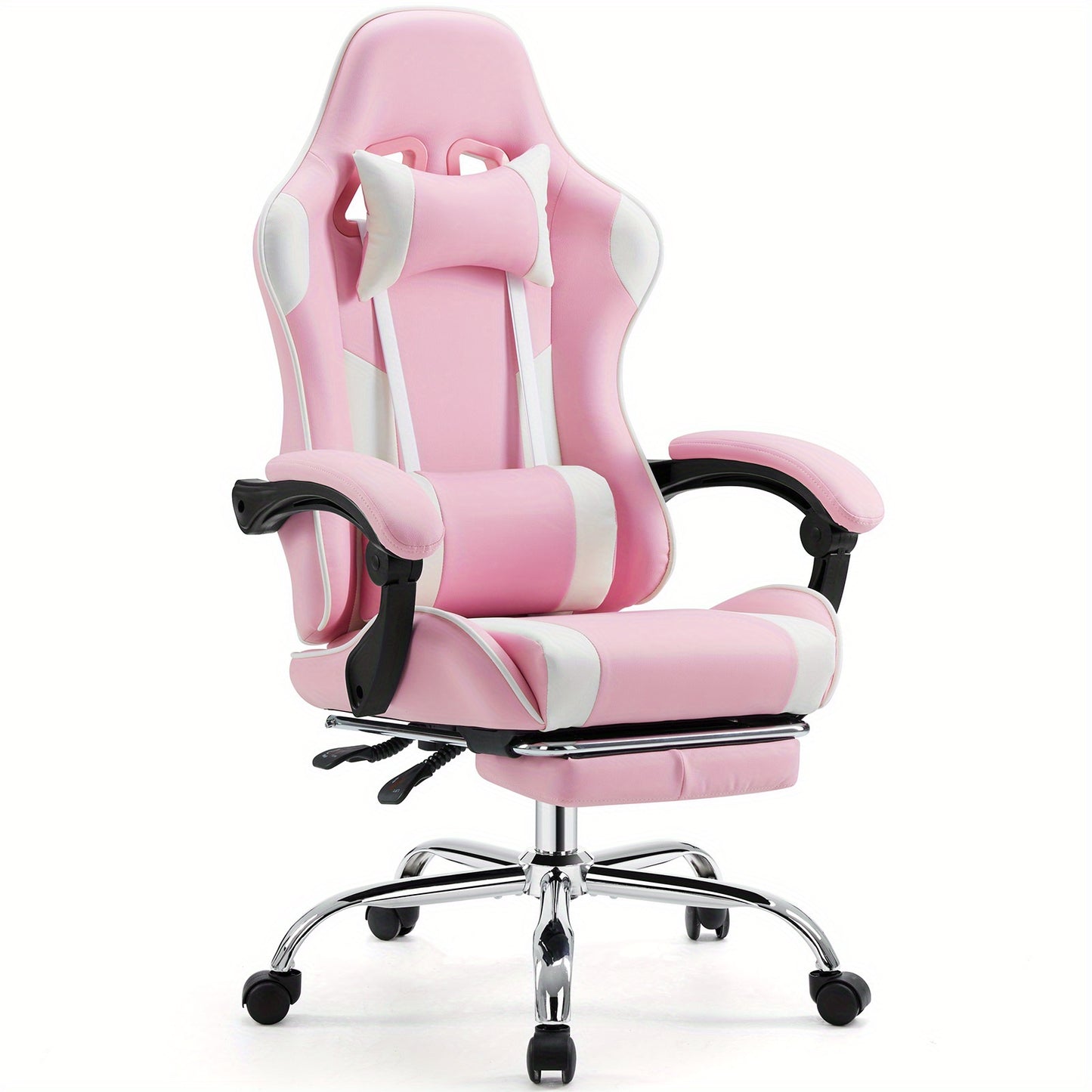 Ergonomic High-Back Computer Gaming Chair for Adults with Flip-Up Armrests and Wheeled Video Gamchair Office Seat