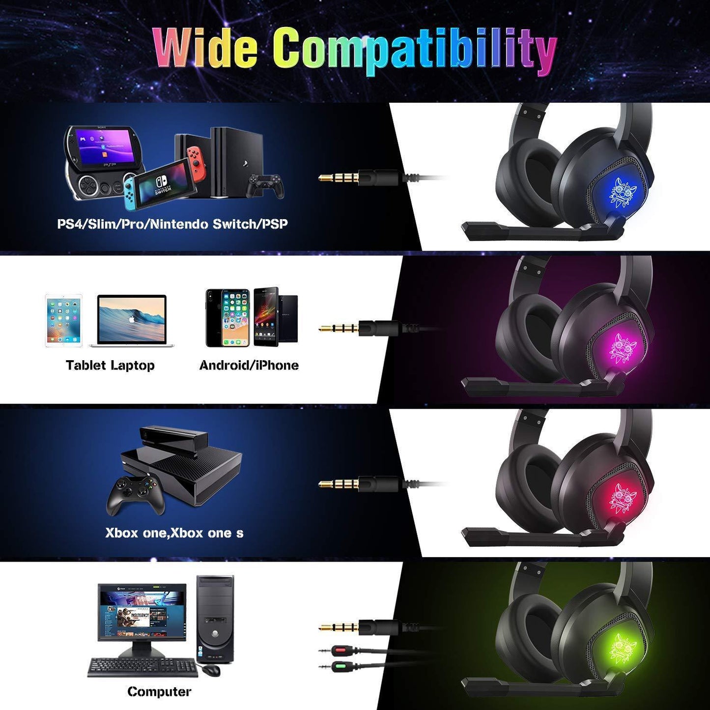 ONIKUMA K19 Headset RGB Headphone