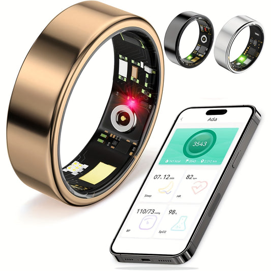 Smart Ring Fitness Tracker IP68 Waterproof Christmas Gift for Men and Women with Step Calorie Sleep Monitoring