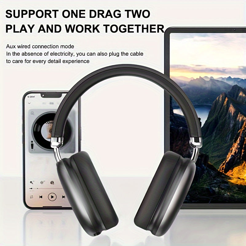 Lightweight HIFI Stereo Wireless Headsets with Microphones for Office Gaming and Home Use Immersive Audio Experience